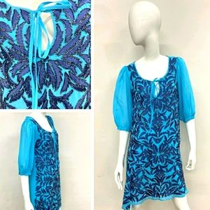 Kareena's beaded, embroidered swim coverup S/M